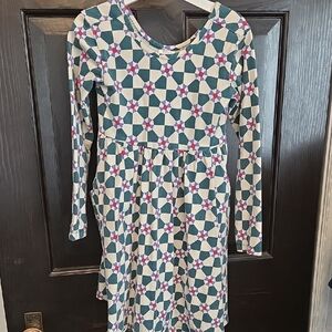 Hanna Andersson Kids Dress - Green and Pink Geometric